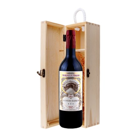 法国男爵窖藏波尔多干红葡萄酒单支松木礼盒装