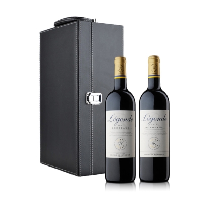 法国拉菲传奇波尔多法定产区红葡萄酒双支礼盒装