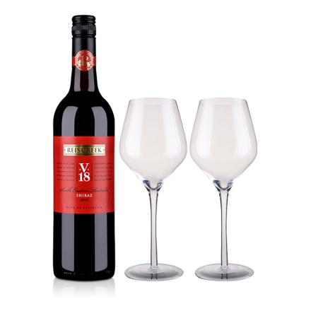 澳大利亚红酒睿思庄园西拉V18干红葡萄酒750ml+双支酒杯