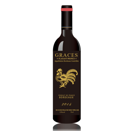 法国（原瓶进口）格拉芙丁酉年纪念款吉祥如意波尔多AOC干红葡萄酒750ml