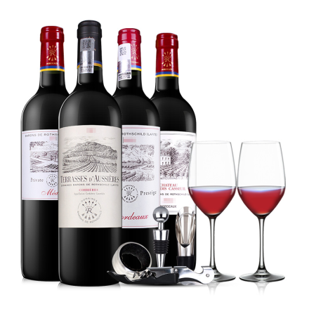 法国拉菲干红葡萄酒750ML混合装(ASC正品行货)