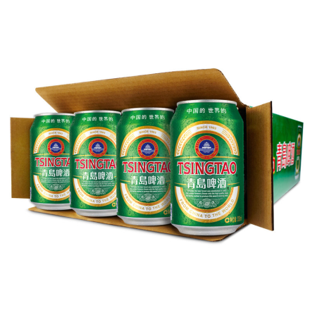 青岛(TsingTao)啤酒经典11度330ml*24听 (整箱装)