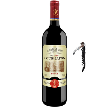 法国路易拉菲皇室伯爵干红葡萄酒进口红酒单支装送海马刀开瓶器750ml