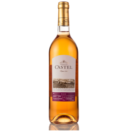 法国原装进口CASTEL家族牌玫瑰干红葡萄酒750ml