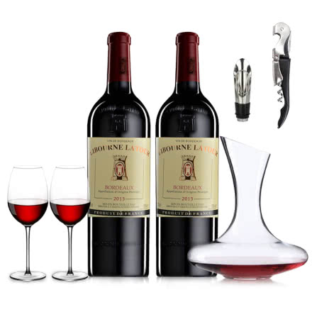【送礼佳品】法国AOP原瓶进口利布尔纳拉图干红葡萄酒750ml（2瓶装）