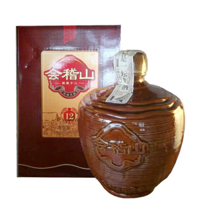 绍兴黄酒会稽山精雕十二年陈黄酒陶坛装半甜型黄酒2.5kg