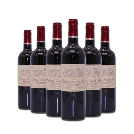 法国整箱红酒法国原瓶进口波尔多上梅多克产区AOC梦特城堡干红葡萄酒750ml*6