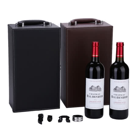 【礼盒】法国红酒法国宝亨利德干红葡萄酒(双支皮盒套装二选一）750ml*2