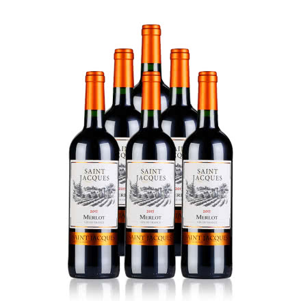 法国原瓶进口圣·杰克美乐干红葡萄酒整箱装750ML*6