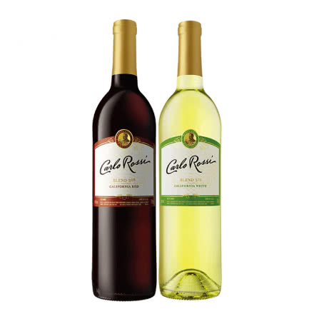 【红酒特卖】加州乐事 半干红原瓶进口Blend308+Blend312红白套装葡萄酒