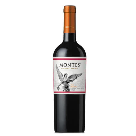 智利进口蒙特斯经典玛尔贝干红葡萄酒750ml单支装