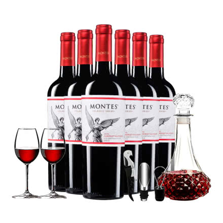 智利红酒原瓶进口干红葡萄酒蒙特斯 赤霞珠红葡萄酒 750ml*6瓶