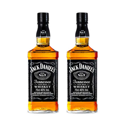 40°美国（Jack Daniel`s）杰克丹尼田纳西州威士忌进口洋酒700ml（2瓶）