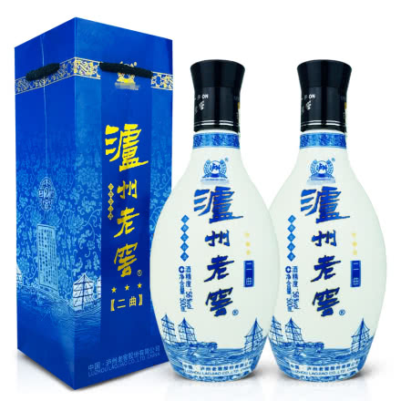 老酒 56°泸州老窖二曲酒青花瓷500ml (2瓶装) 2012年