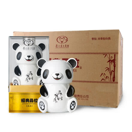 贵州茅台集团经典熊猫造型茜茜52度500ml浓香型白酒礼盒装 6瓶整箱