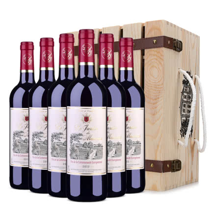 法国原瓶进口红酒 莫奈庄园干红葡萄酒750ml *6 整箱木盒装