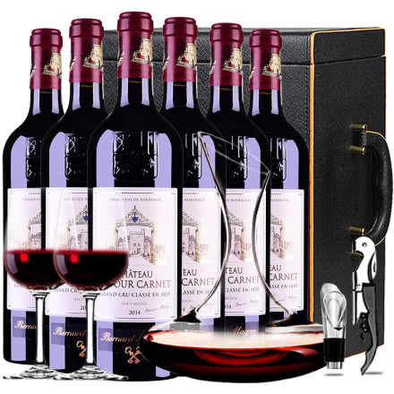 (列级庄·名庄·正牌)法国红酒拉图嘉利酒庄2014干红葡萄酒红酒礼盒750ml*6