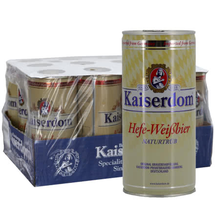 德国啤酒4.7°凯撒白啤Kaiserdom白啤1000ml*12整箱价