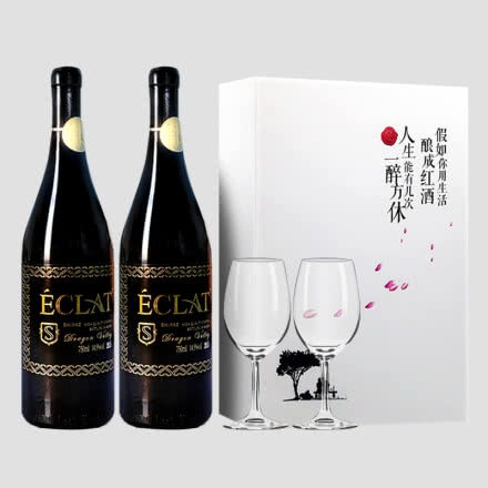 怡亨酒庄精选黑骑士西拉干红葡萄酒750mlx2 高档礼盒装