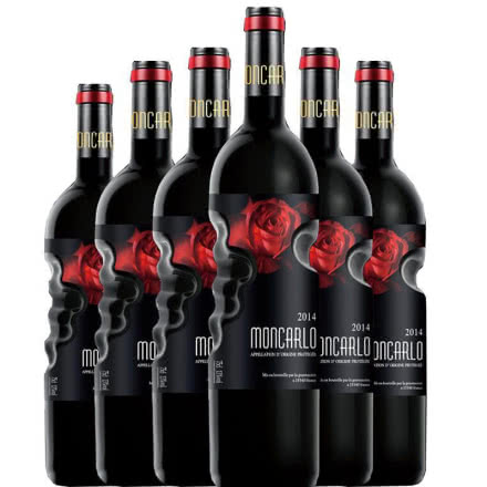 法国原瓶原装进口红酒 黑玫瑰AOP级艺术品干红葡萄酒750ml*6瓶