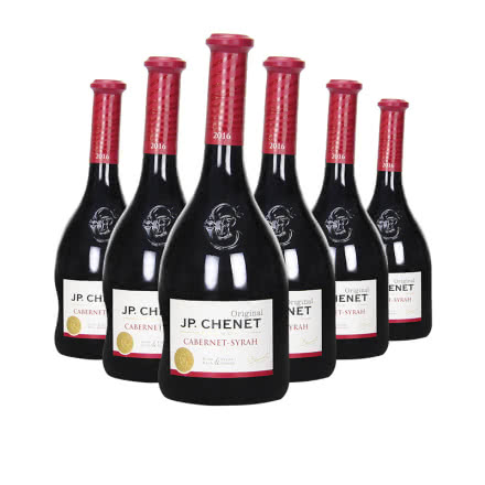 法国进口红酒 香奈（J.P.CHENET）赤霞珠西拉红葡萄酒 750ml*6整箱装
