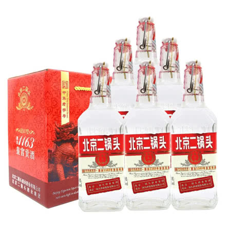 42度 永丰牌北京二锅头 纯粮食酒500ml清香型白酒 出口型小方瓶红标*6瓶