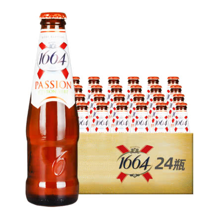 法国进口克伦堡凯旋1664啤酒百香果味啤酒 250ml（24瓶装）