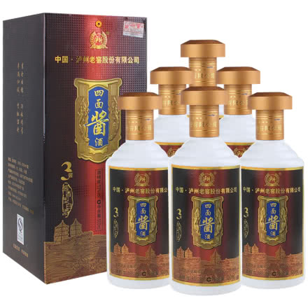【老酒】53°泸州老窖四面酱酒（酱3）酱香型500ML*6（2014年）