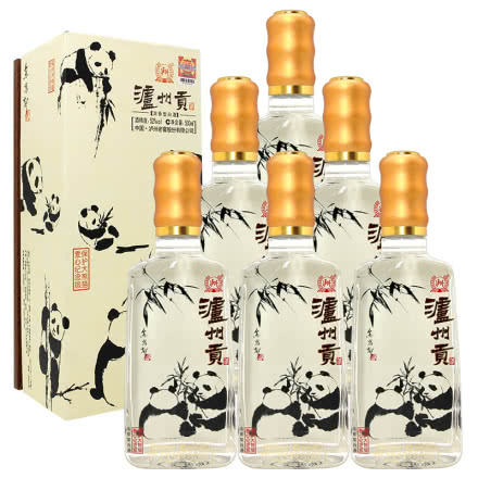 52度泸州老窖  保护大熊猫爱心纪念版 泸州贡浓香型白酒 500ml*6瓶