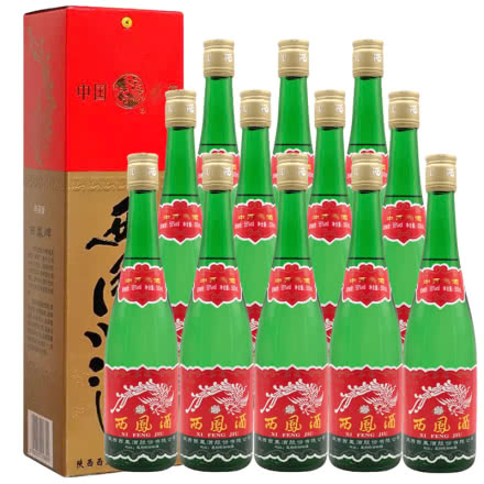 老酒 2012年 55°西凤酒 绿瓶 盒装 西凤 凤香型 500mlx12瓶