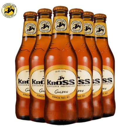 【清仓第二件半价】智利进口精酿啤酒Kross克罗驰精酿啤酒金啤330ML* 6瓶装