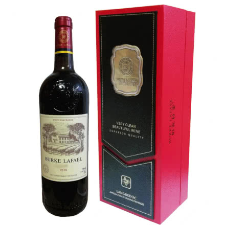 伯克拉斐典雅红盒法国原酒进口干红葡萄酒（单瓶装750ml*1瓶）