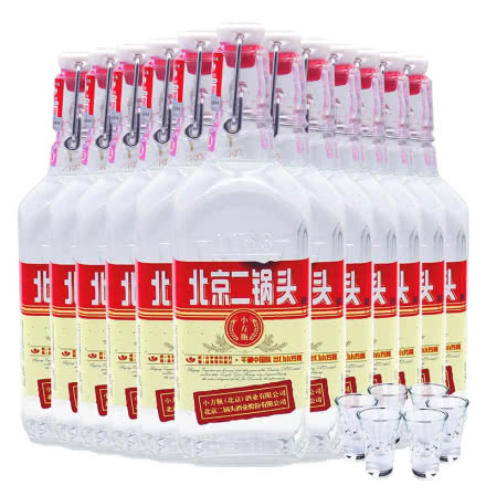 北京永丰二锅头出口型小方瓶（红）42度500ml 清香型白酒  12瓶整箱