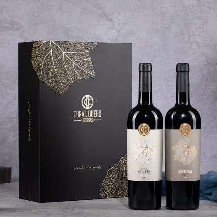 西班牙原瓶进口红酒 高麓Coral Duero托罗酒庄 双金干红葡萄酒750ml*2礼盒装