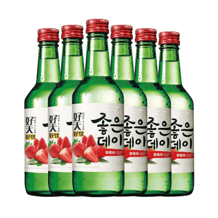 13.5度韩国原瓶进口好天好饮烧酒草莓味360ml（6瓶）