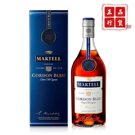40度法国马爹利（Martell）洋酒蓝带干邑白兰地 700ml 原装进口烈酒