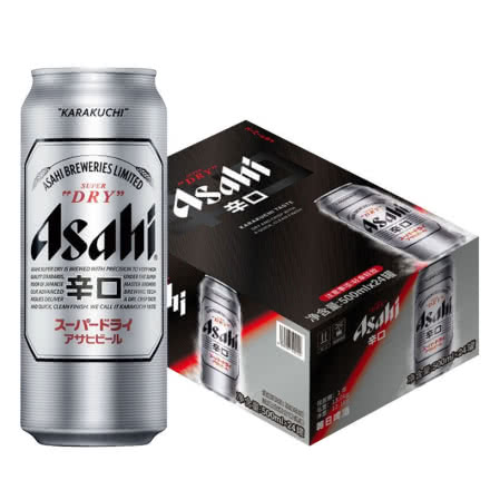 Asahi朝日啤酒超爽生啤酒500mlX24罐 黄啤酒整箱