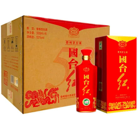 53°贵州国台  国台红 酱香型500ML*6整箱