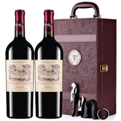 法国进口红酒拉斐香榭城堡干红葡萄酒AOP级双支红酒礼盒装750ml*2