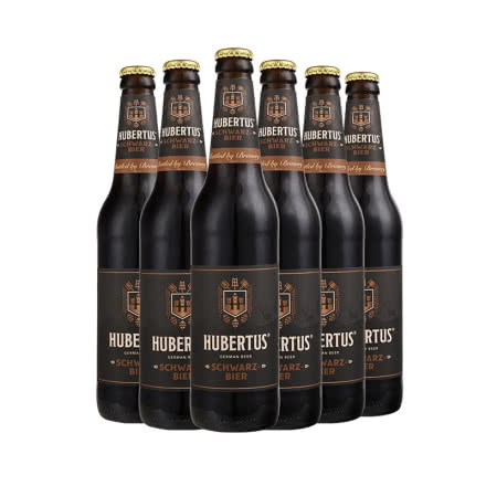 狩猎神(HUBERTUS)德国原装进口瓶装黑啤酒500ml（六连包）