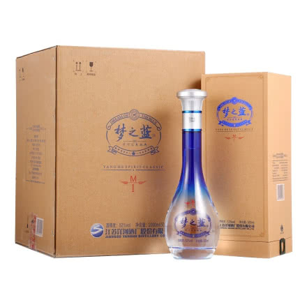 洋河蓝色经典 梦之蓝M1 52度 整箱装高度白酒 500ml*4瓶