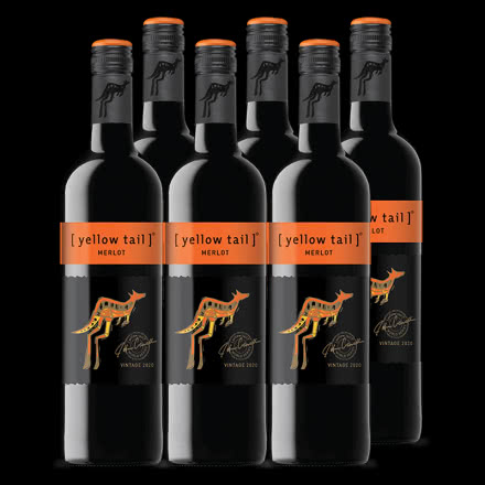 智利原瓶进口黄尾袋鼠世界系列 梅洛红葡萄酒 750ml*6 整箱装