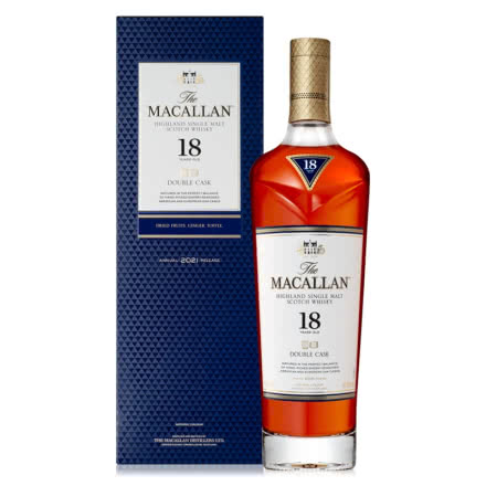 麦卡伦 Macallan 18年蓝钻双桶 单一麦芽苏格兰威士忌 700ml